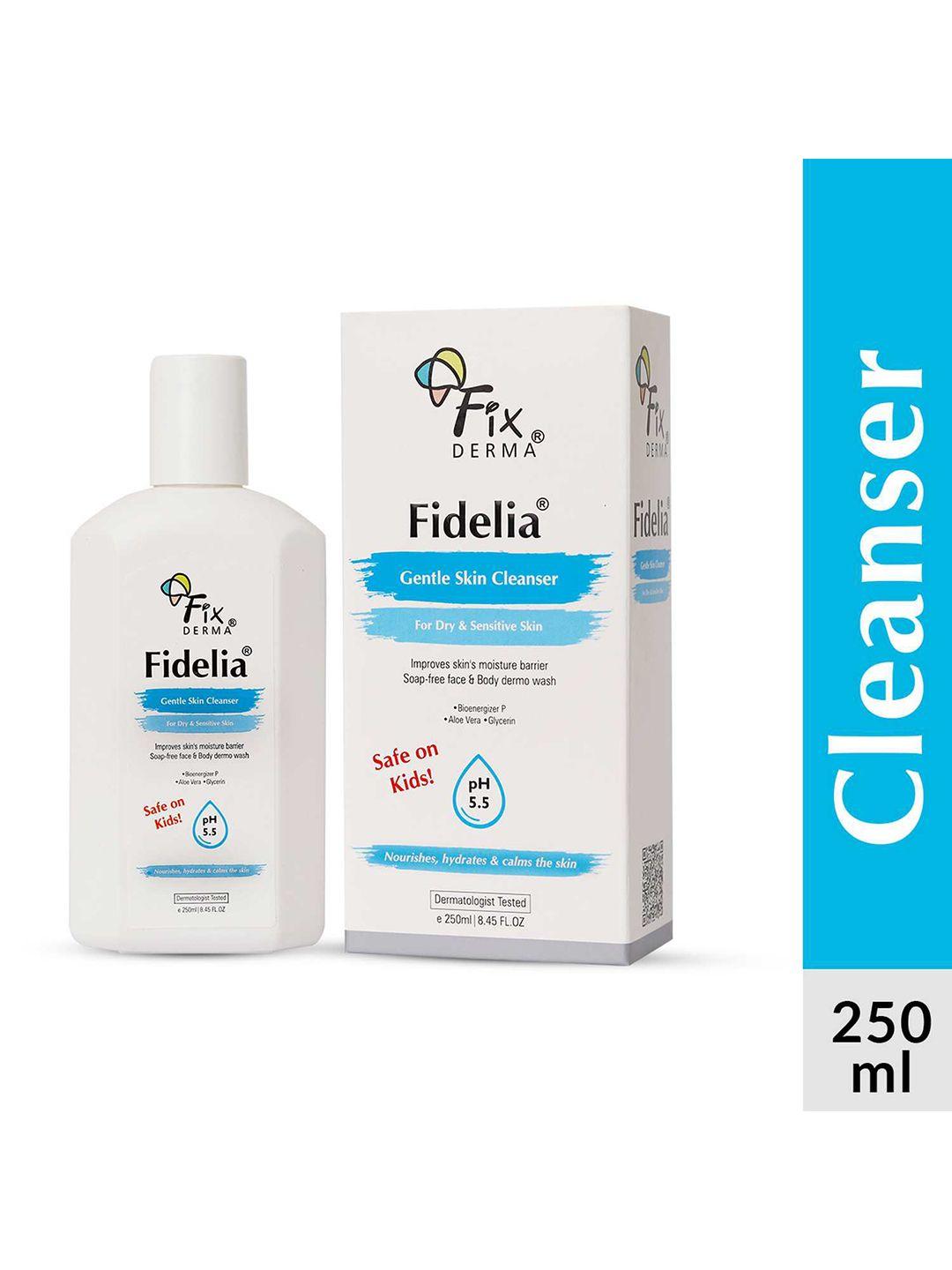 fixderma fidelia ph 5.5 gentle skin cleanser for dry & sensitive skin - 250ml