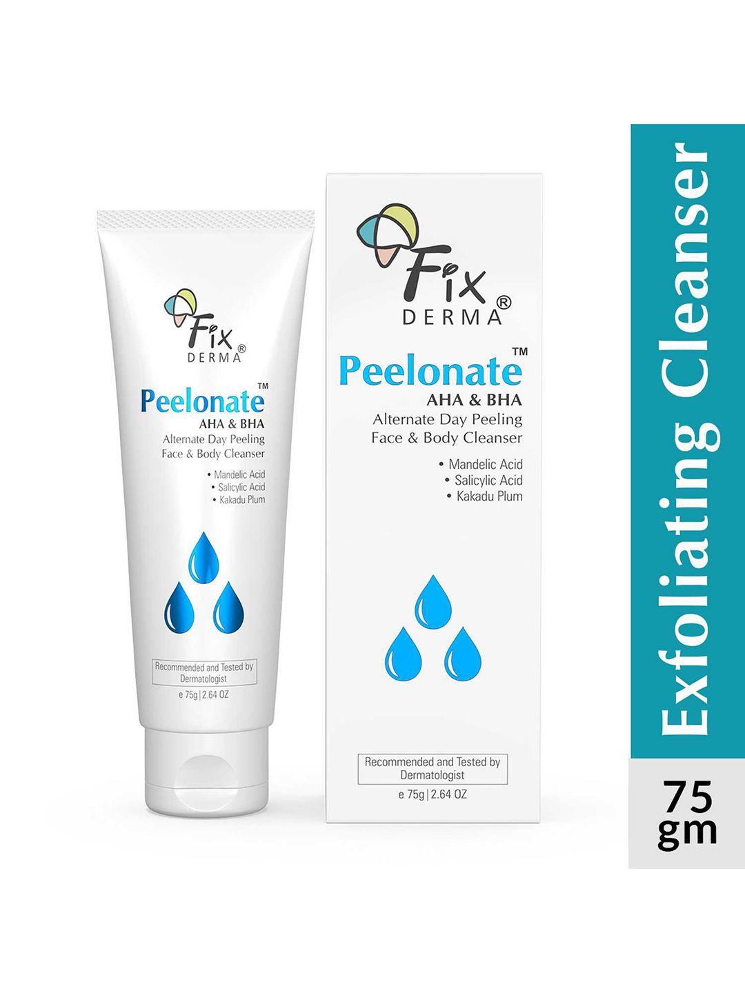 fixderma peelonate aha & bha face & body cleanser for oily skin 75g