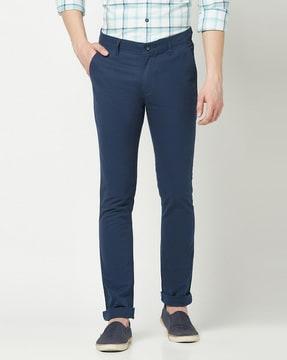 fixed waist flat front trousers