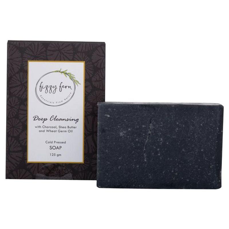 fizzy fern deep cleansing soap with charcoal, shea butter & wheat germ oil