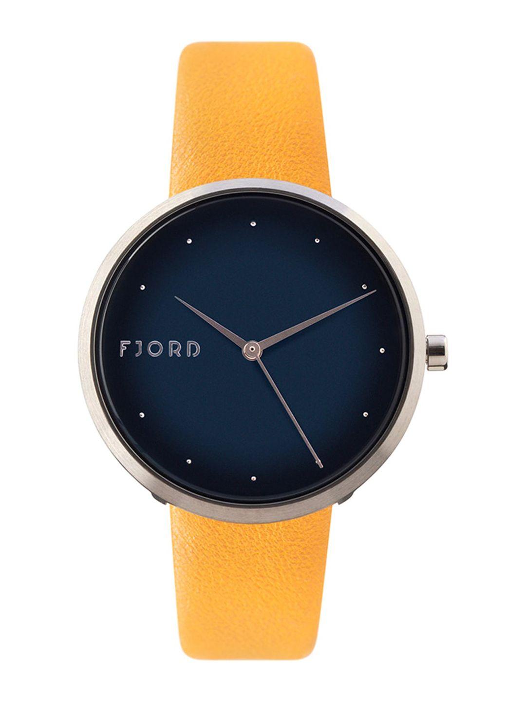 fjord women yellow & blue analogue watch