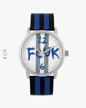 fk0001b colourblock striped analog wrist watch