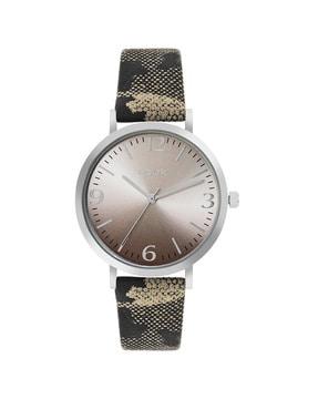 fk00031c printed strap analogue watch with tang buckle closure