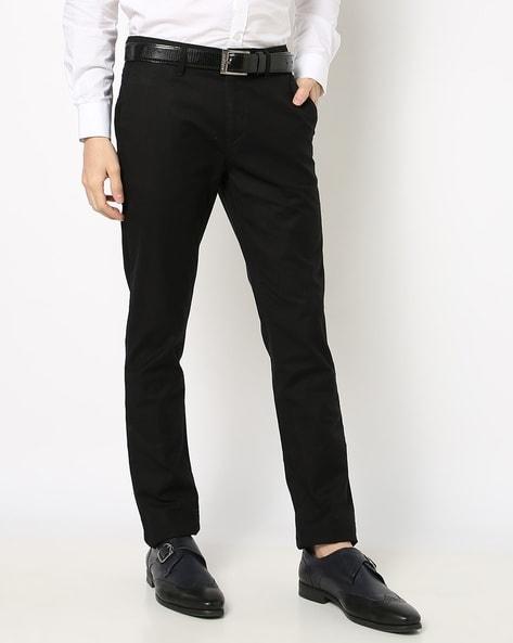 fla-front skinny trousers with insert pockets