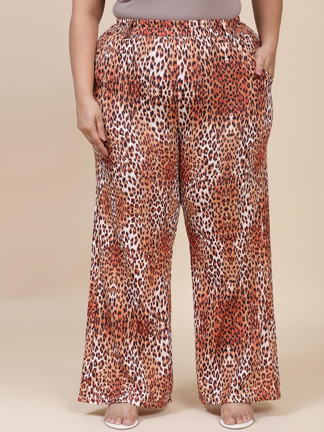 flambeur women animal printed relaxed high-rise nylon trousers