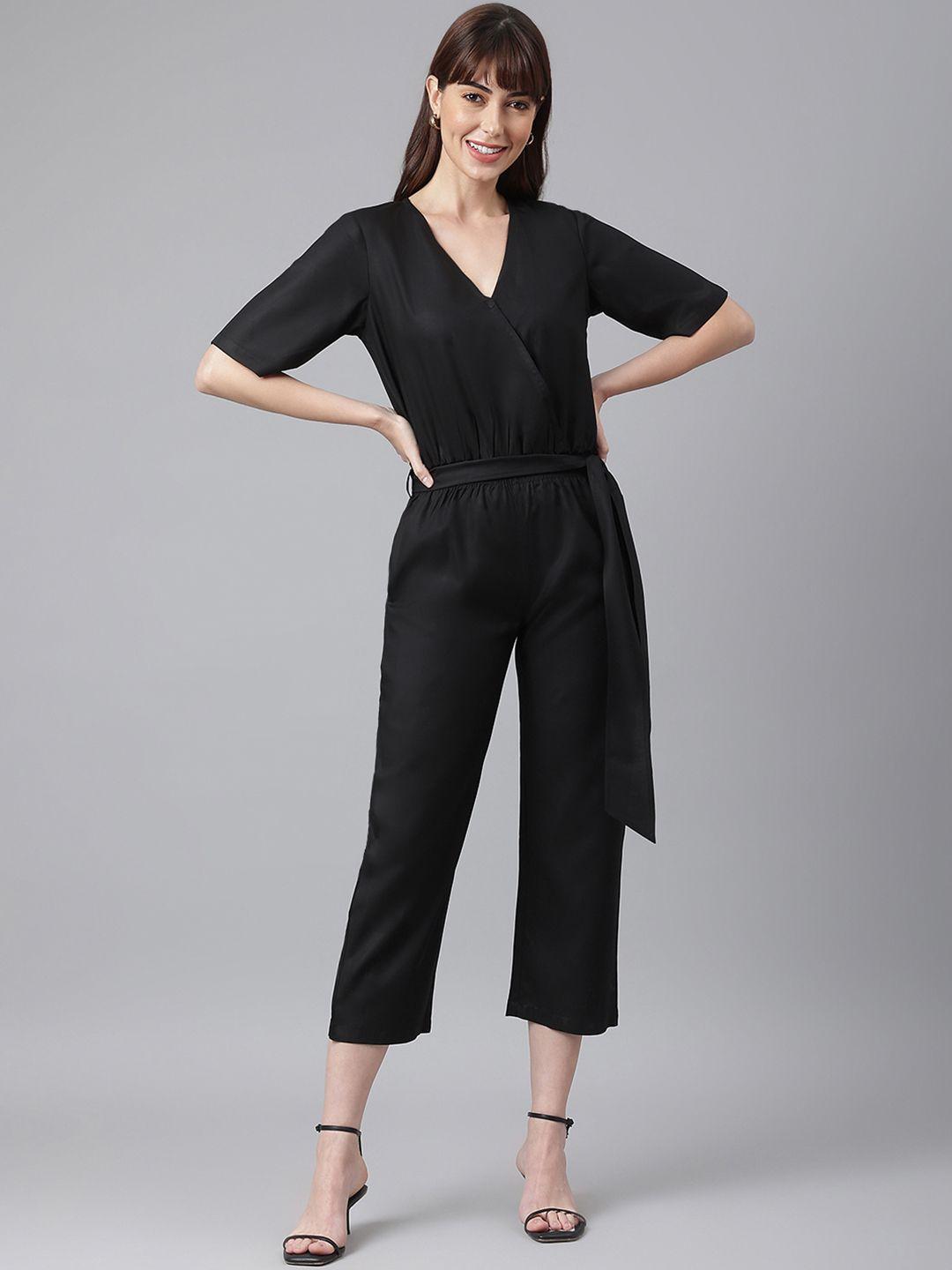 flamboyant black culotte jumpsuit