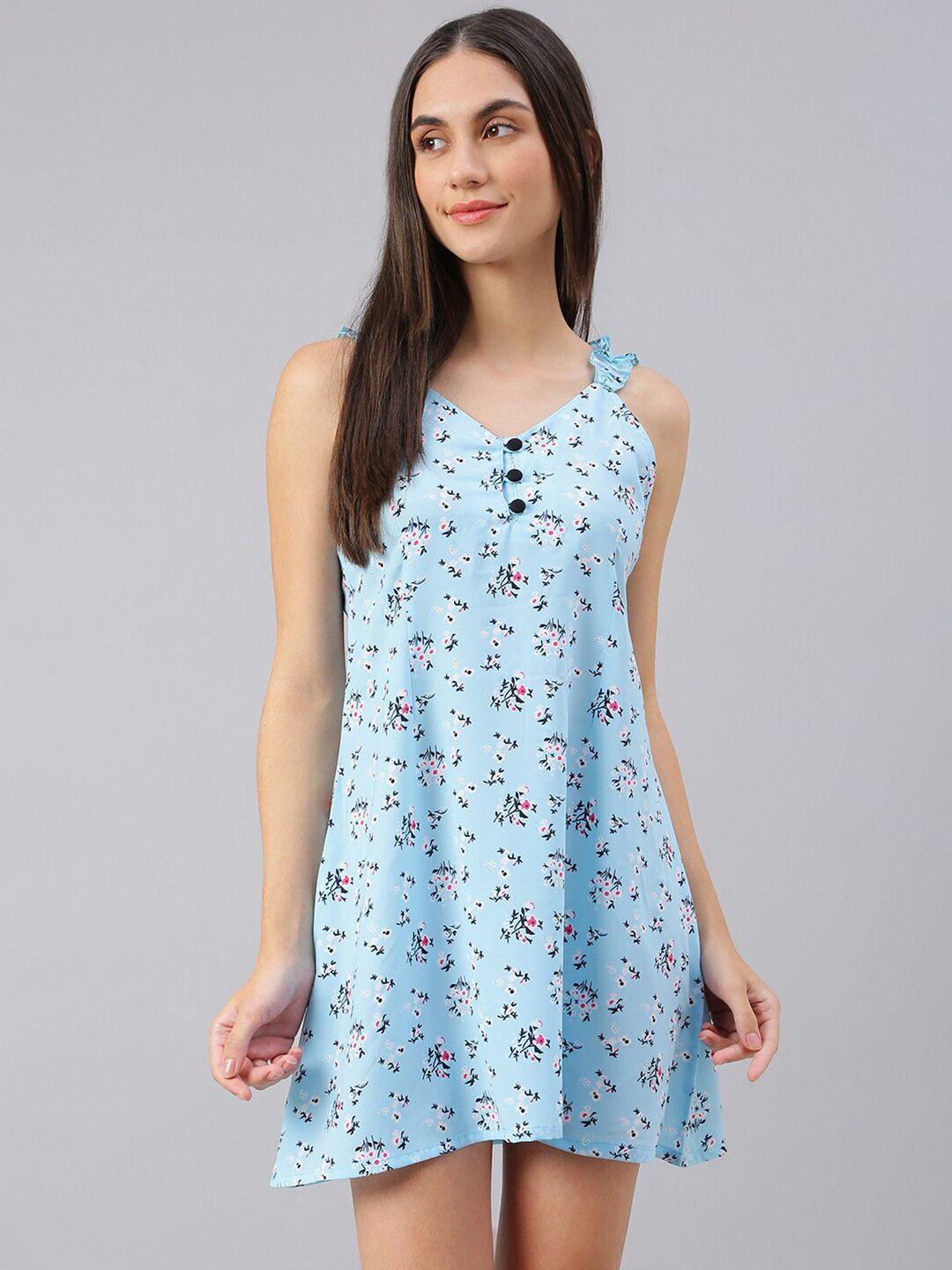 flamboyant blue printed nightdress