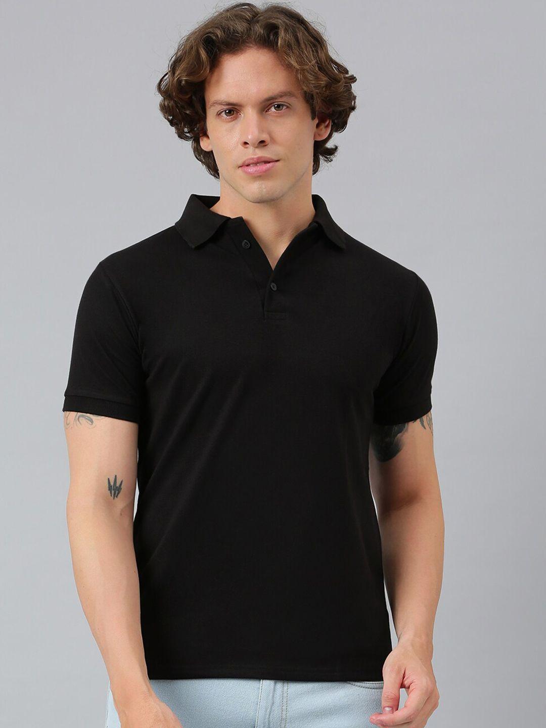 flamboyant men black polo collar t-shirt