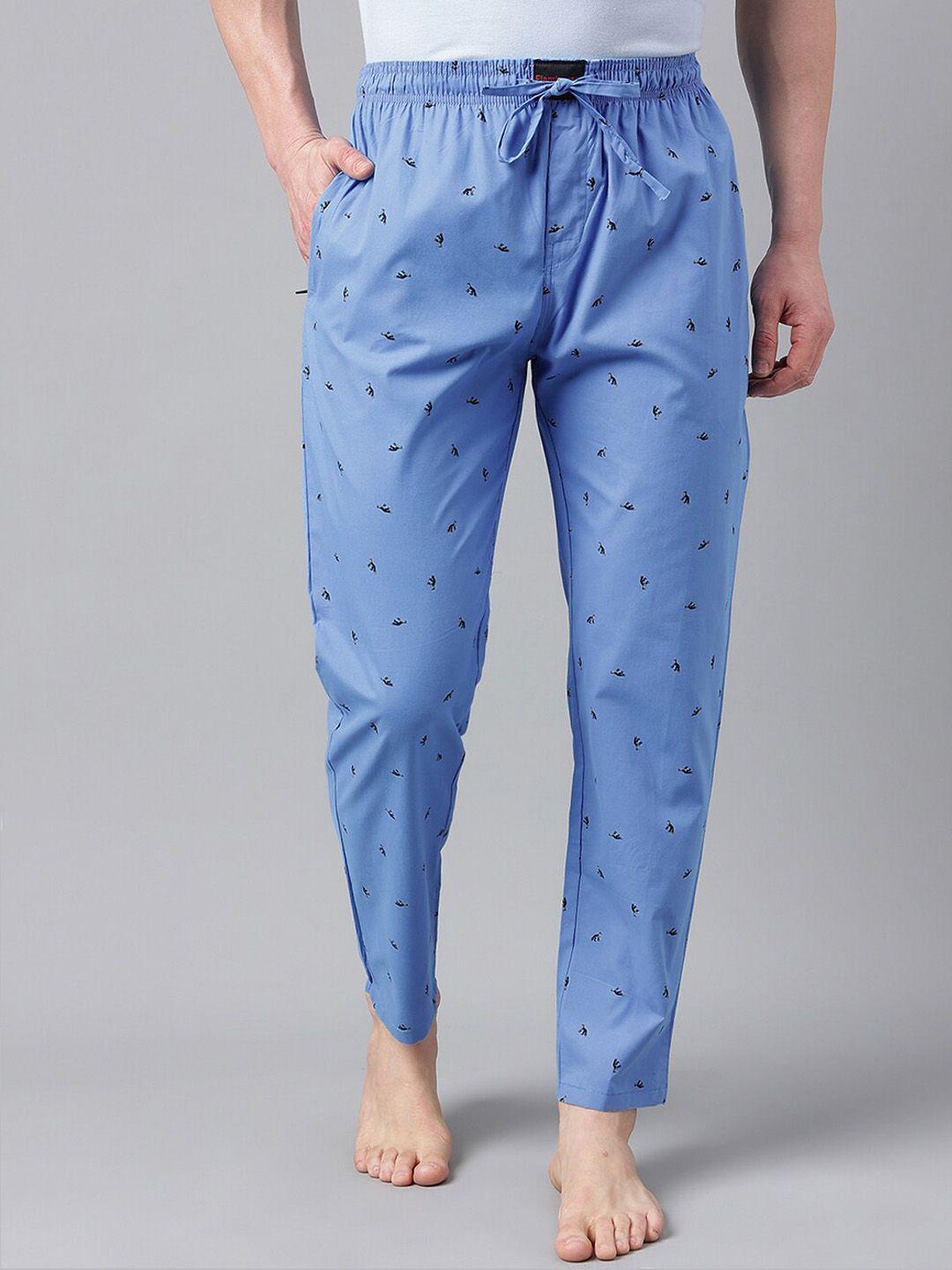 flamboyant men conversational printed mid-rise cotton lounge pants