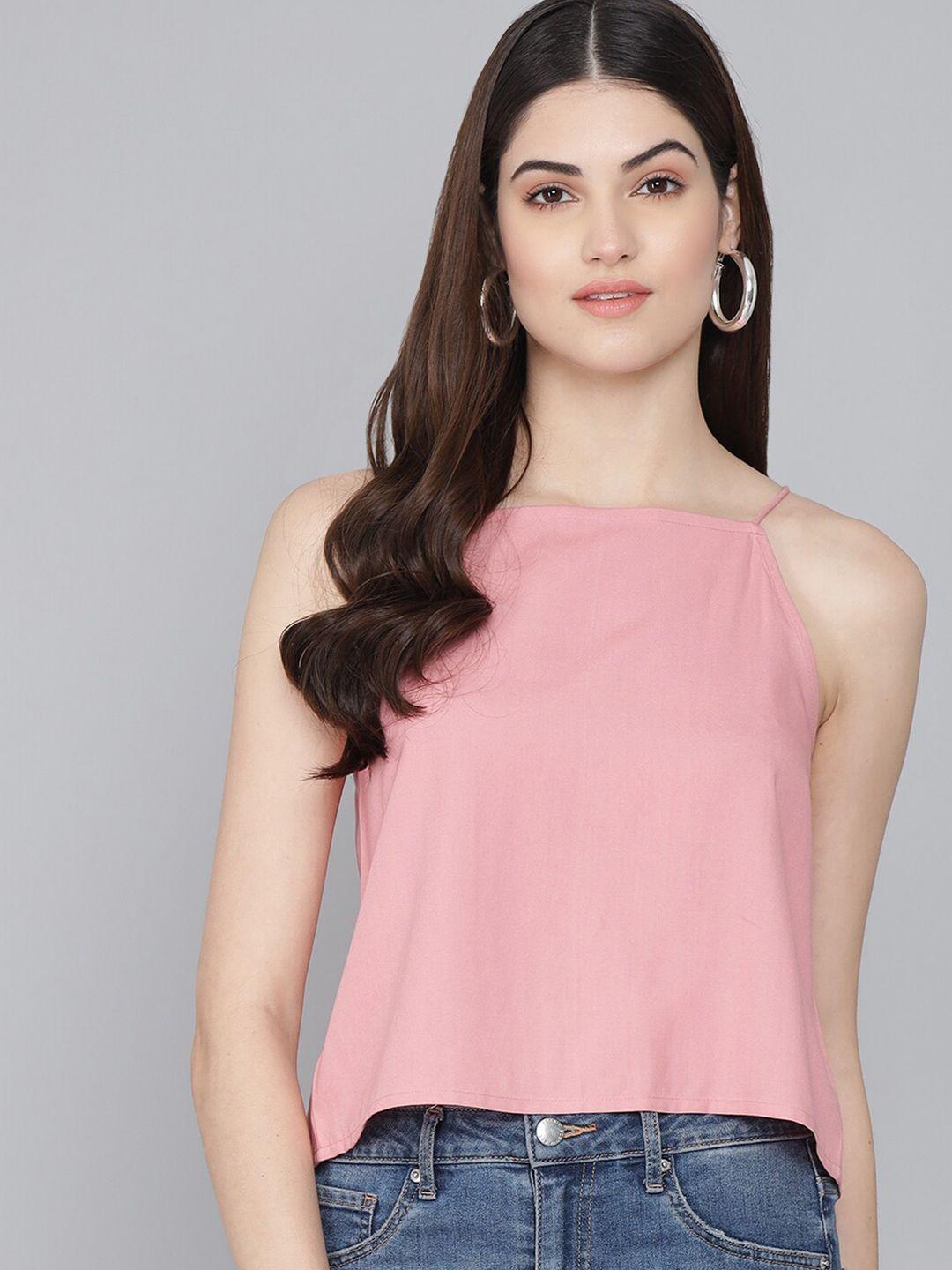 flamboyant shoulder straps regular crop top