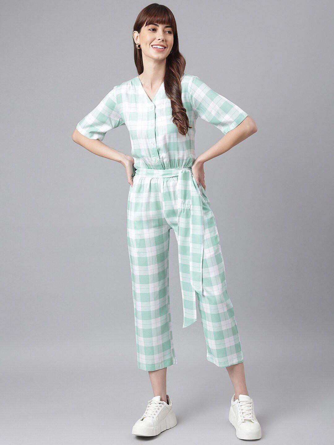 flamboyant women checked culotte jumpsuit