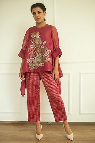 flamingo-handloom-linen-silk-tunic-set