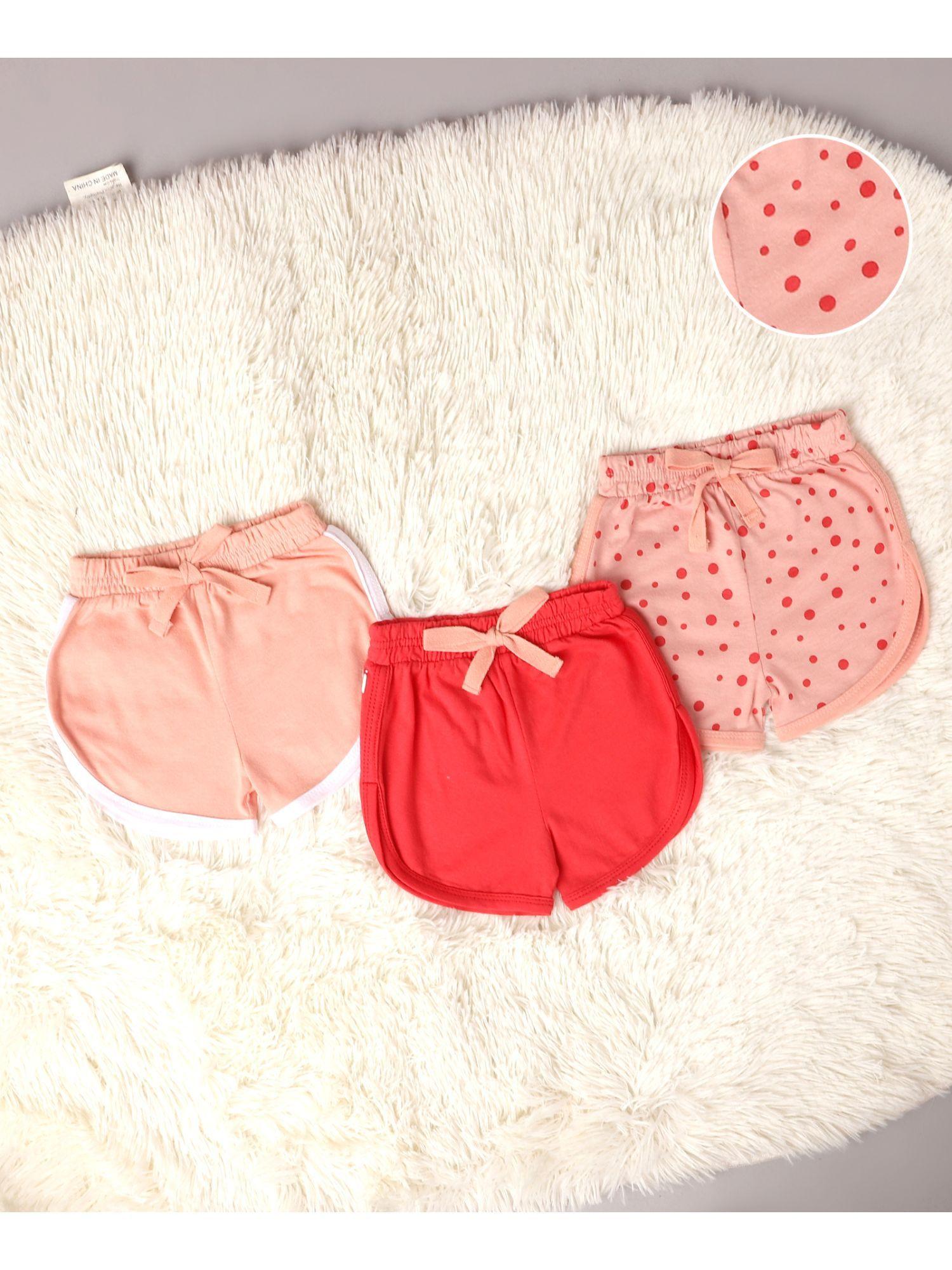 flamingo print baby girl shorts (pack of 3)