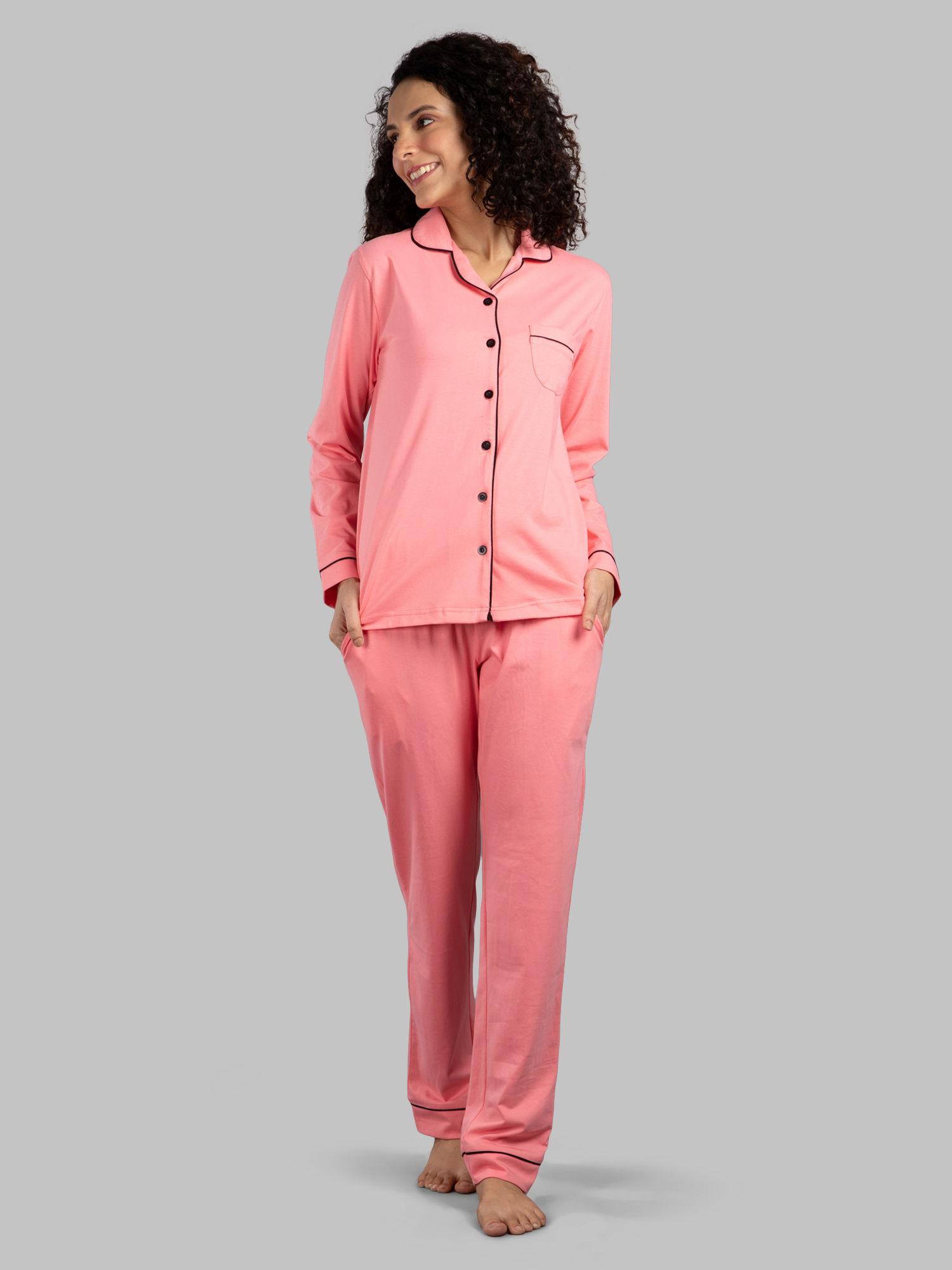 flamingo pyjama set - peach