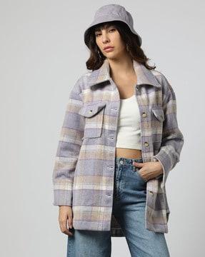 flannel shacket with double pocket