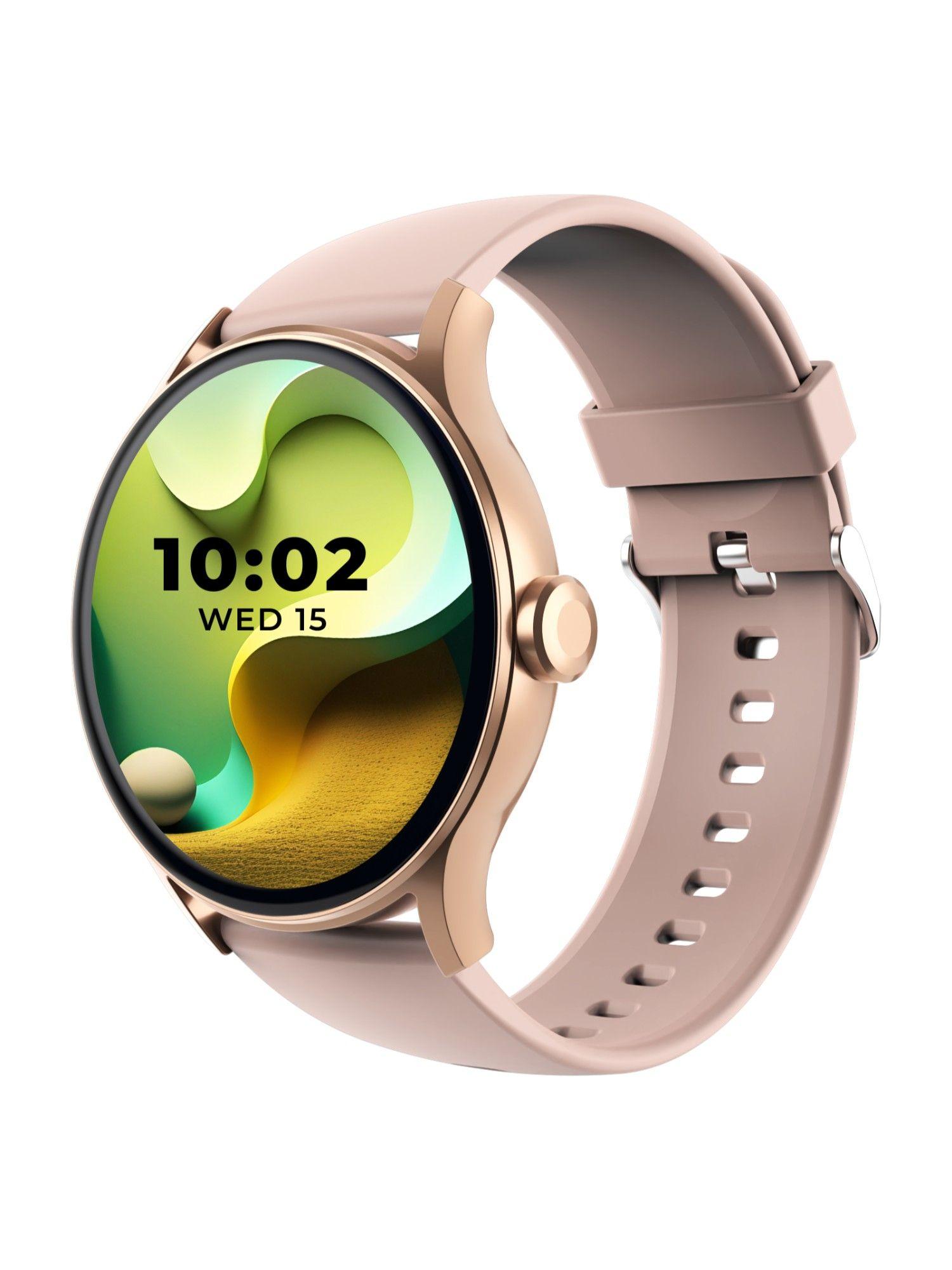 flare pro 1.39” hd display bluetooth calling smart watch -champagne gold