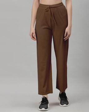 flare track pants with drawstring waist