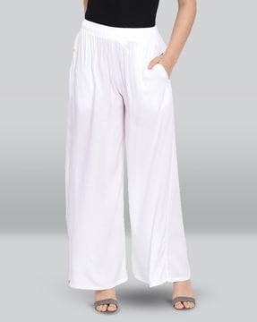 flared palazzos with elasticated waist