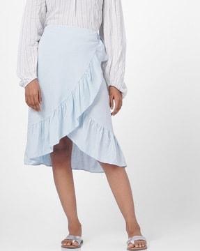 flared skirt with asymmetrical hem