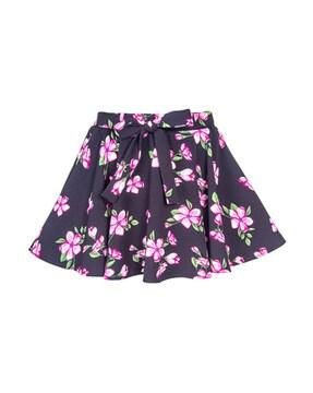 flared skirt with bow detail
