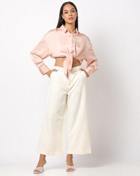 flared culottes with belt