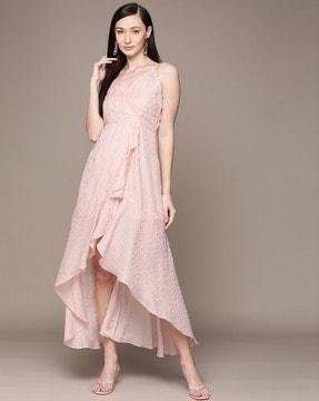 flared dress with asymmetrical hem