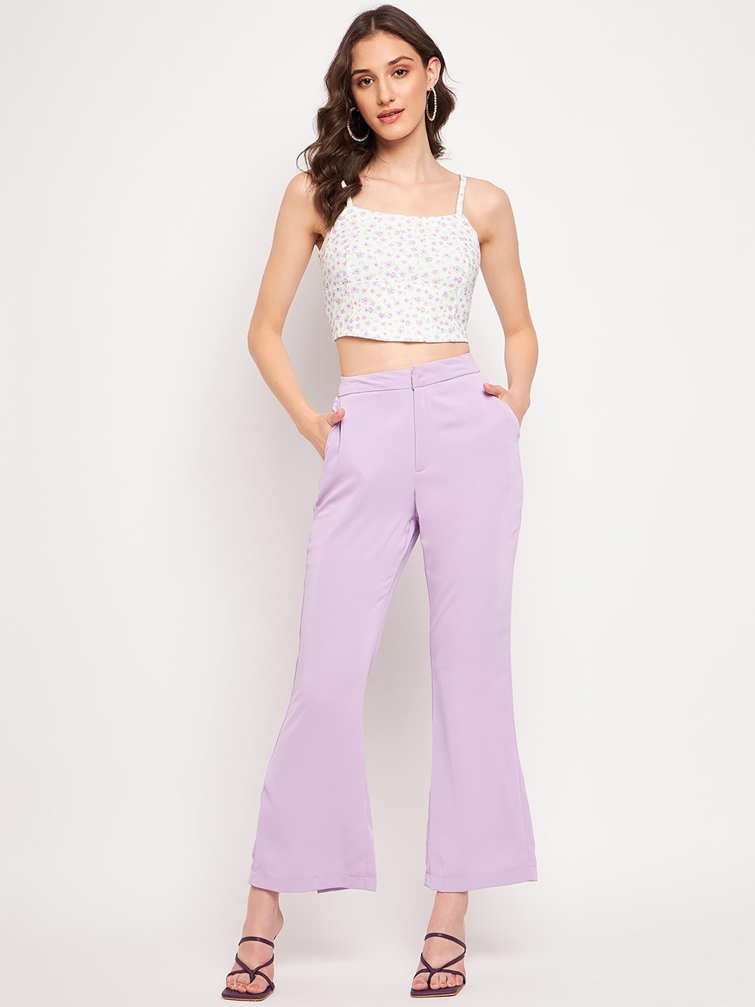 flared fit lavender trouser