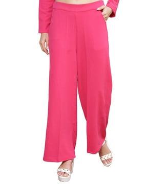 flared flat-front trousers