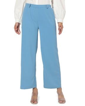 flared flat-front trousers