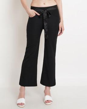 flared flat-front trousers