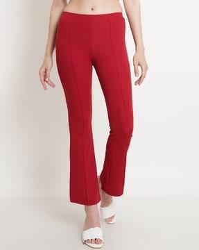 flared flat-front trousers