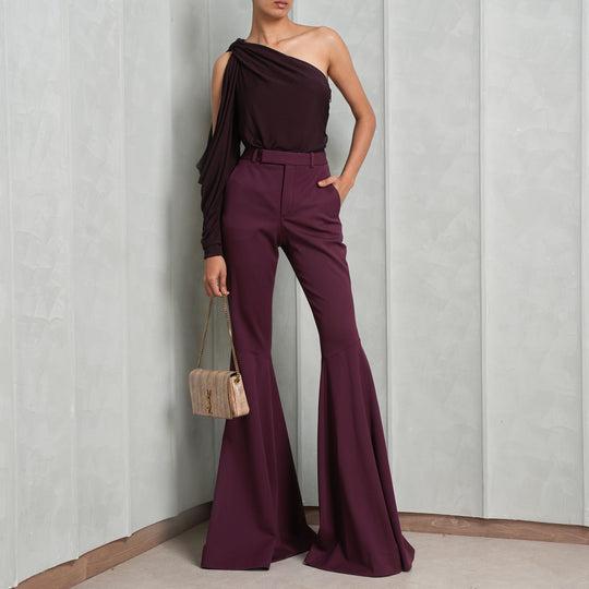 flared high-waisted trousers