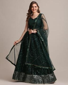 flared lehenga choli set with dupatta