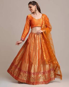 flared lehenga choli set with dupatta