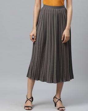 flared maxi skirt with elasticated waistband