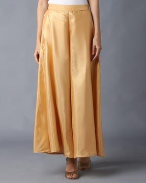 flared palazzo pants with elasticated waist