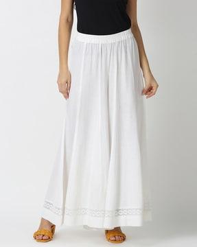 flared palazzo with elasticated waist