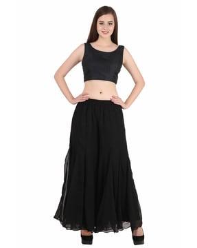 flared palazzos with elasticated waist