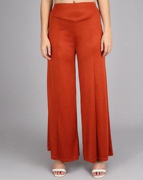 flared palazzos with elasticated waist