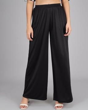 flared palazzos with elasticated waist