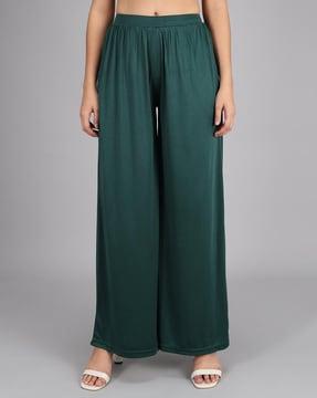 flared palazzos with elasticated waist