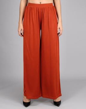 flared palazzos with elasticated waist