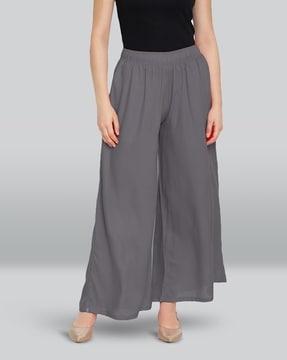 flared palazzos with elasticated waist