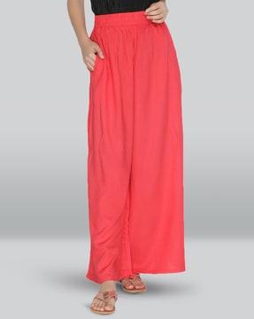 flared palazzos with elasticated waist