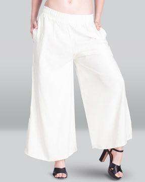 flared palazzos with elasticated waist