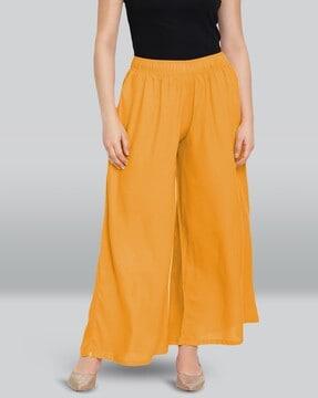 flared palazzos with elasticated waist