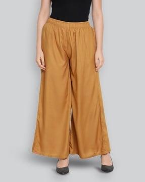 flared palazzos with elasticated waist
