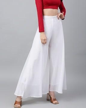 flared palazzos with elasticated waist