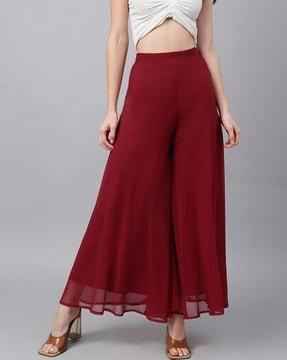 flared palazzos with elasticated waist