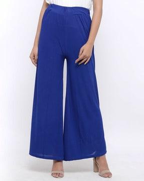 flared palazzos with elasticated waistband